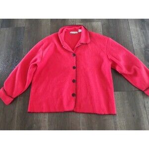Vintage Chinawear by Morsly Cardigan Sweater Womens Size XL Red